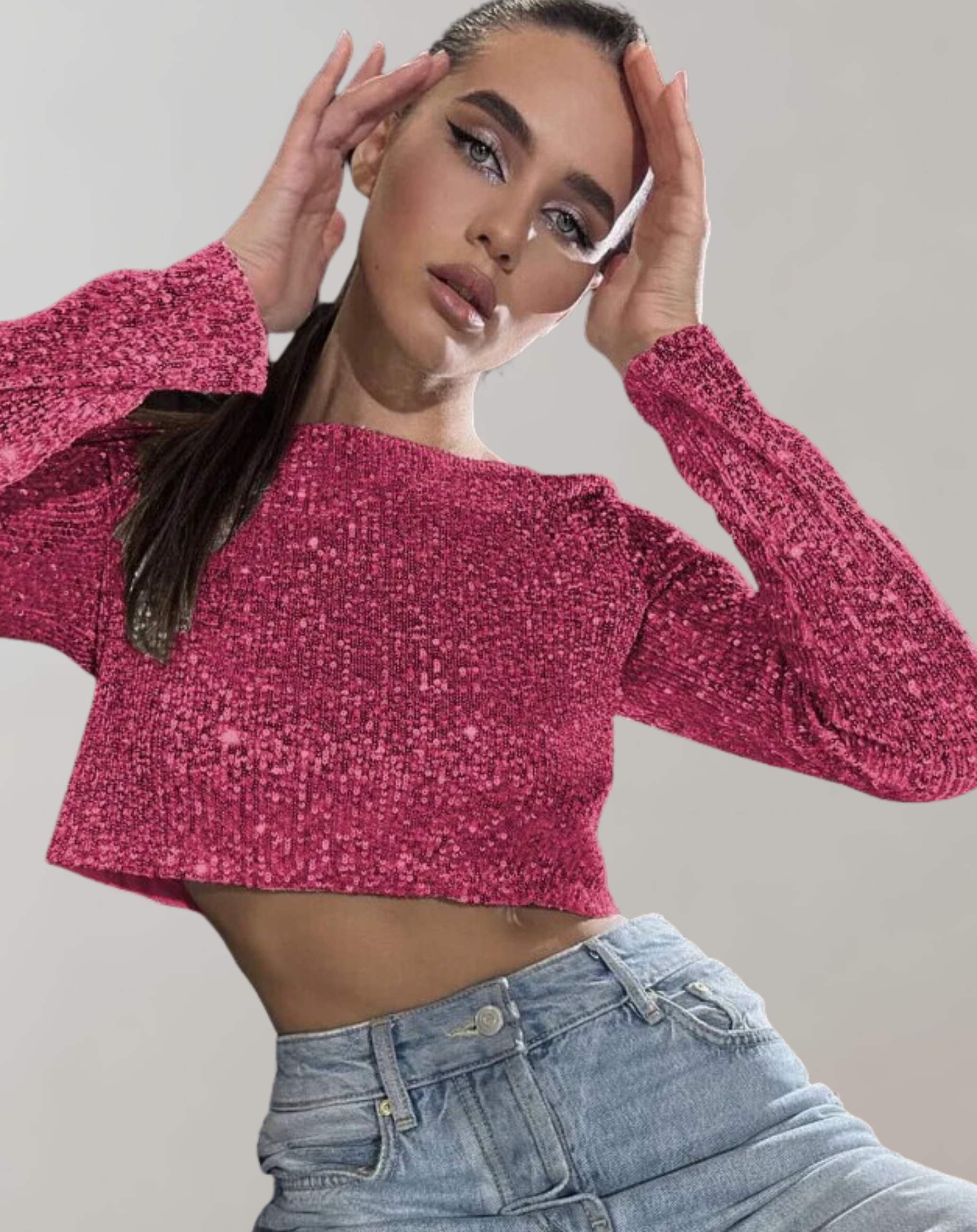 Robe courte scintillante à sequins pour femmes