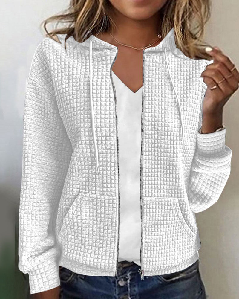 Cardigan Zippé à Capuche pour Femmes