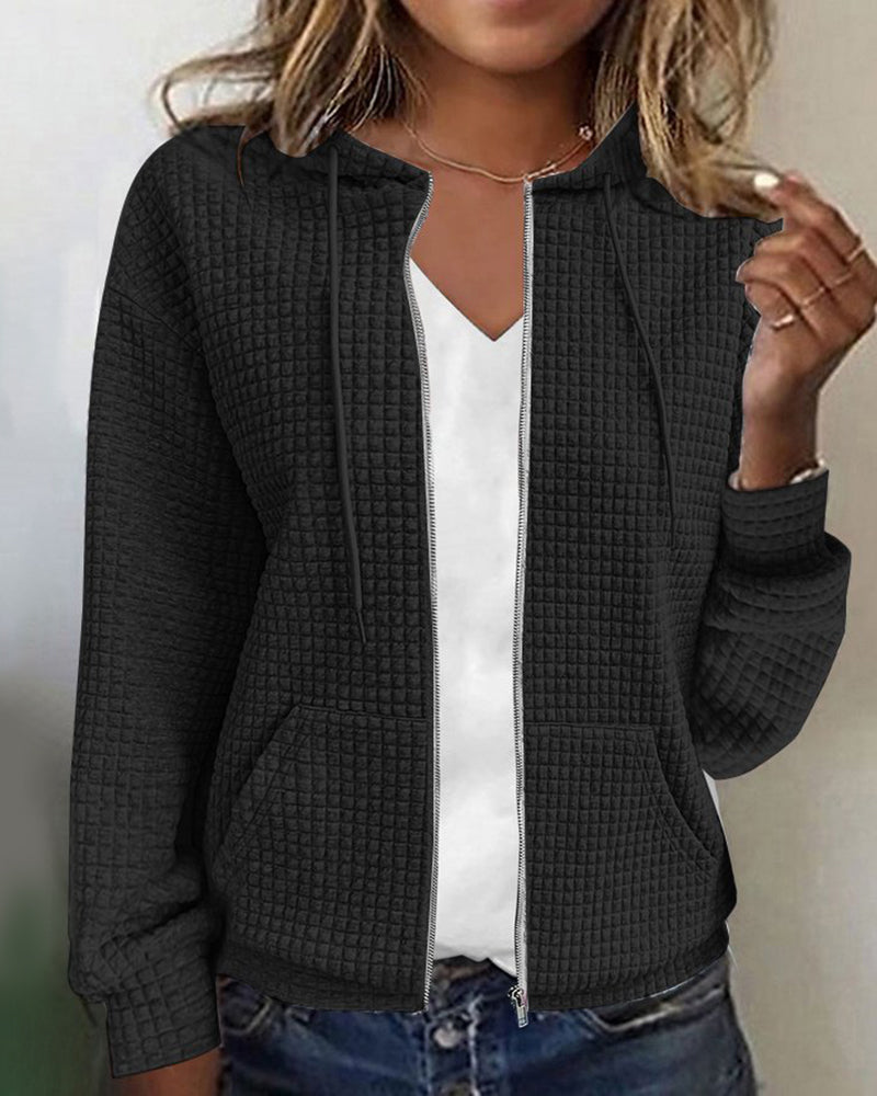 Cardigan Zippé à Capuche pour Femmes