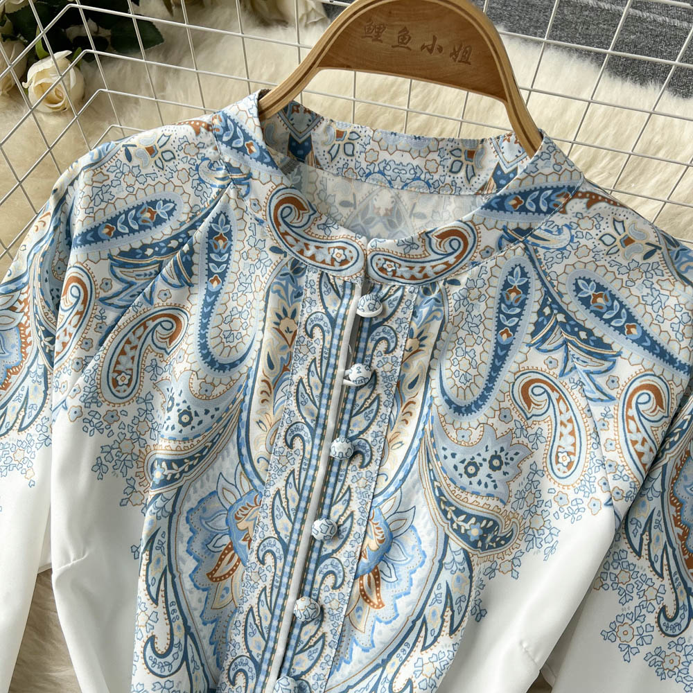 Robe A-Line à Motif Floral avec Ceinture