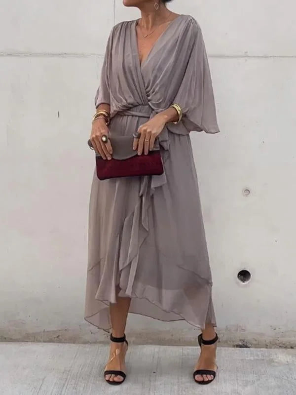 Robe Chic en Chiffon avec Décolleté en V